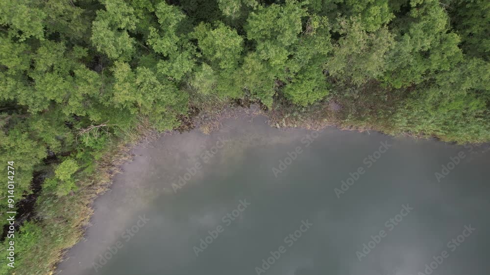 drone aerial view over Strzeszynek Lake in Poznan Poland on a sunny day drone aerial view over Strzeszynek Lake in Poznan Poland on a sunny day