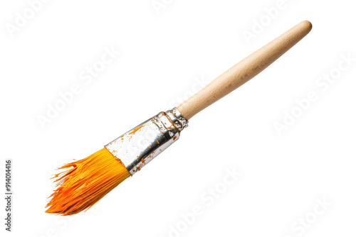 Paintbrush with Orange Paint