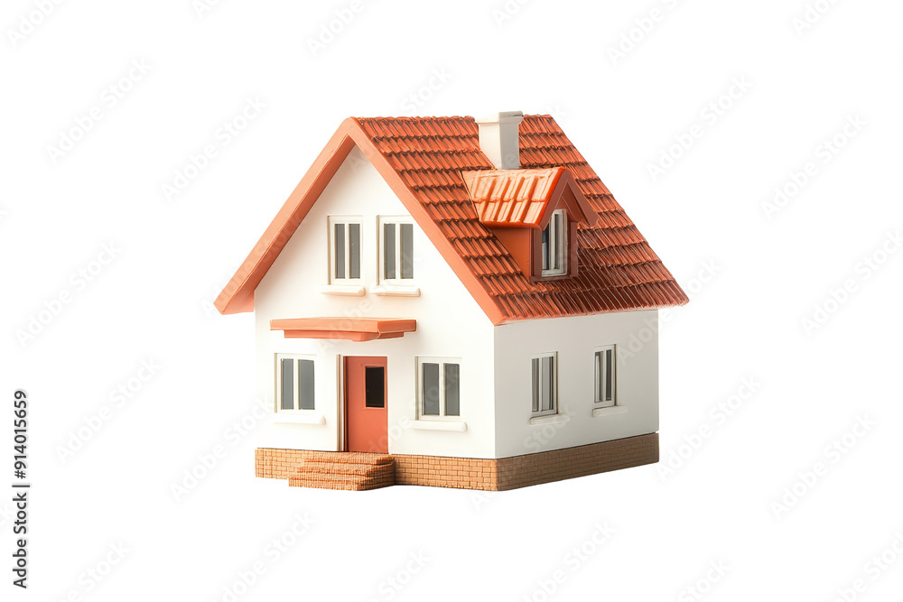 Miniature House Model with Red Roof Miniature House Model with Red Roof