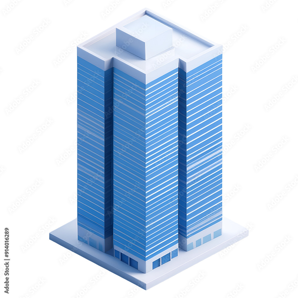 Modern blue skyscraper with sleek lines and a contemporary design, perfect for business and urban architecture themes. Isolated on transparent or white background. Modern blue skyscraper with sleek lines and a contemporary design, perfect for business and urban architecture themes. Isolated on transparent or white background.