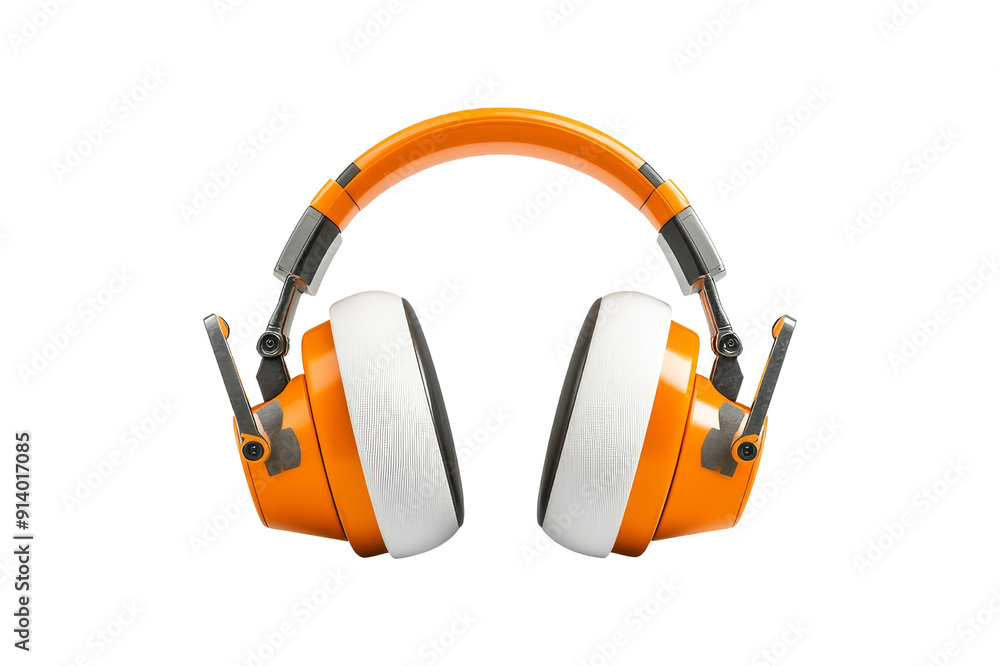 Orange and White Headphones Orange and White Headphones