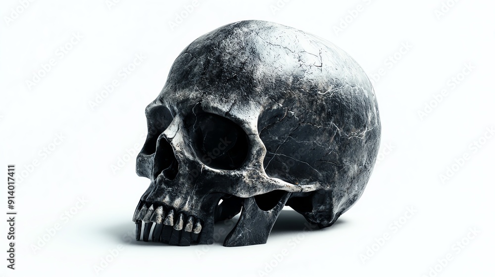 A human skull with a detailed and realistic texture. A human skull with a detailed and realistic texture.