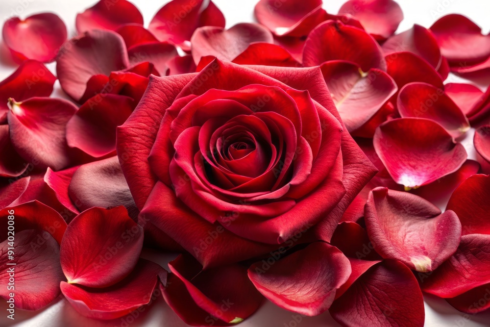 Delicate, velvety red rose petals scattered isolated on a transparent background, showcasing intricate details and soft, romantic texture in high-resolution quality. Delicate, velvety red rose petals scattered isolated on a transparent background, showcasing intricate details and soft, romantic texture in high-resolution quality.