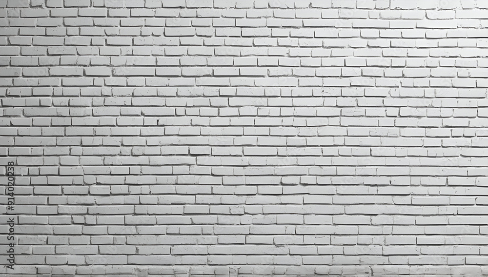 Fototapeta premium Modern white color brick pattern wall texture grunge background vector illustration, Generative AI