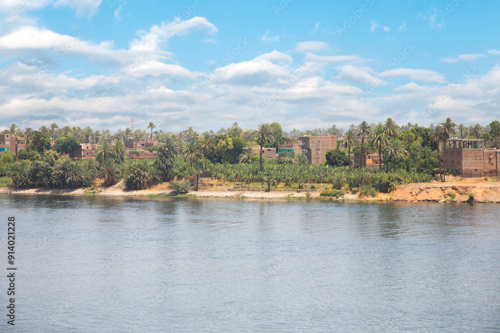 Beautiful view of Nile river and landscape in Luxor, Egypt