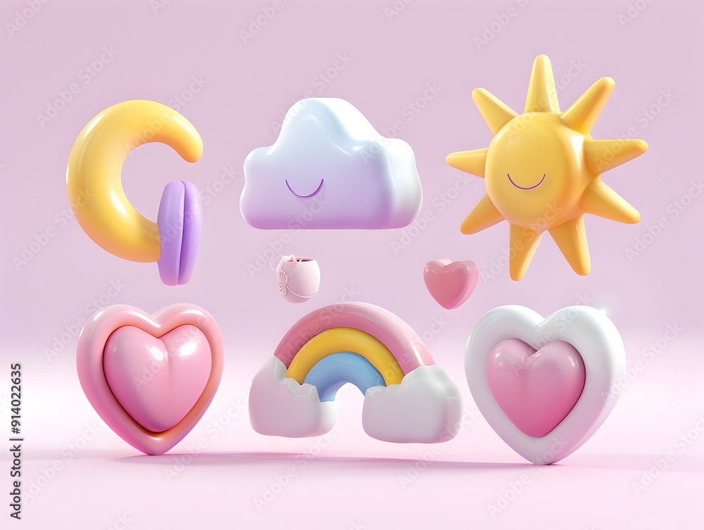 Pastel 3D Icon Collection Organic Shapes Subtle Textures and Playful Gradients Pastel 3D Icon Collection Organic Shapes Subtle Textures and Playful Gradients