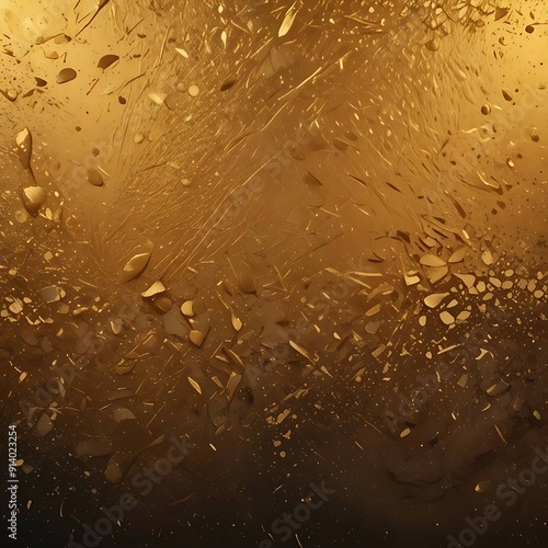 Gold grainy background, noise texture grunge gradient abstract banner