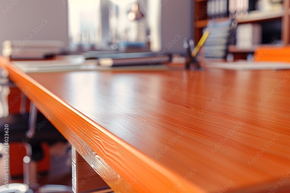 Obraz premium Stylish office interior with comfortable chair, desk, laptop and houseplants