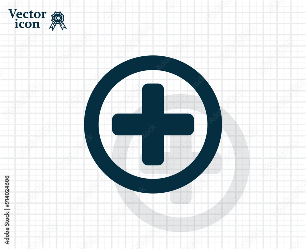 Obraz premium Dark colored vector icon with shadow on a light checkered background