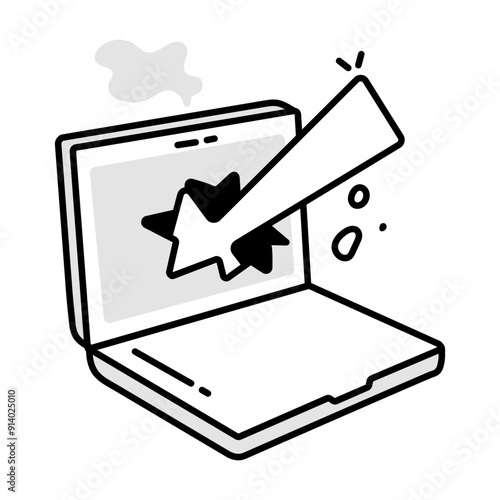 A system downfall icon in doodle style 

