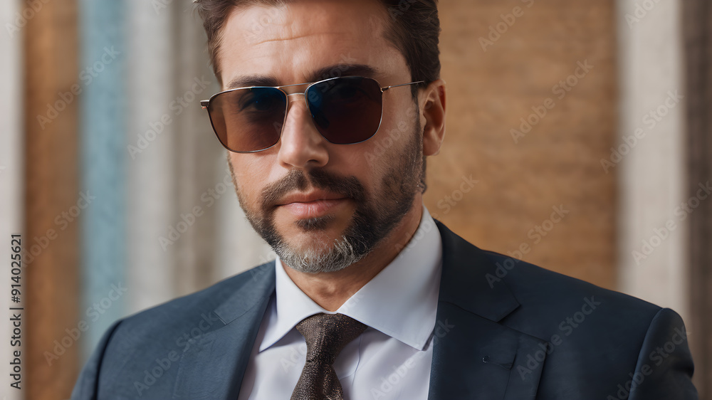 Portrait of business man with sunglasses. Generative AI Portrait of business man with sunglasses. Generative AI