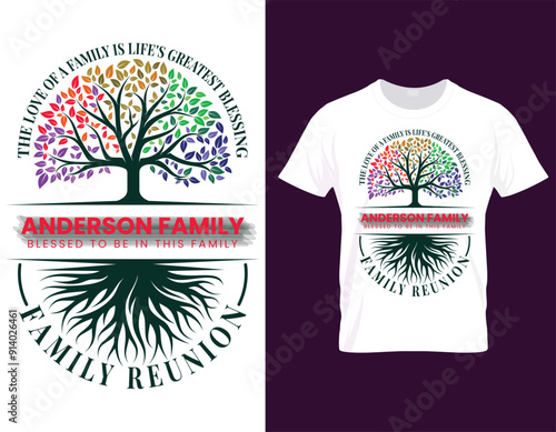 Blessed to be in this family anderson family reunion tshirt design template