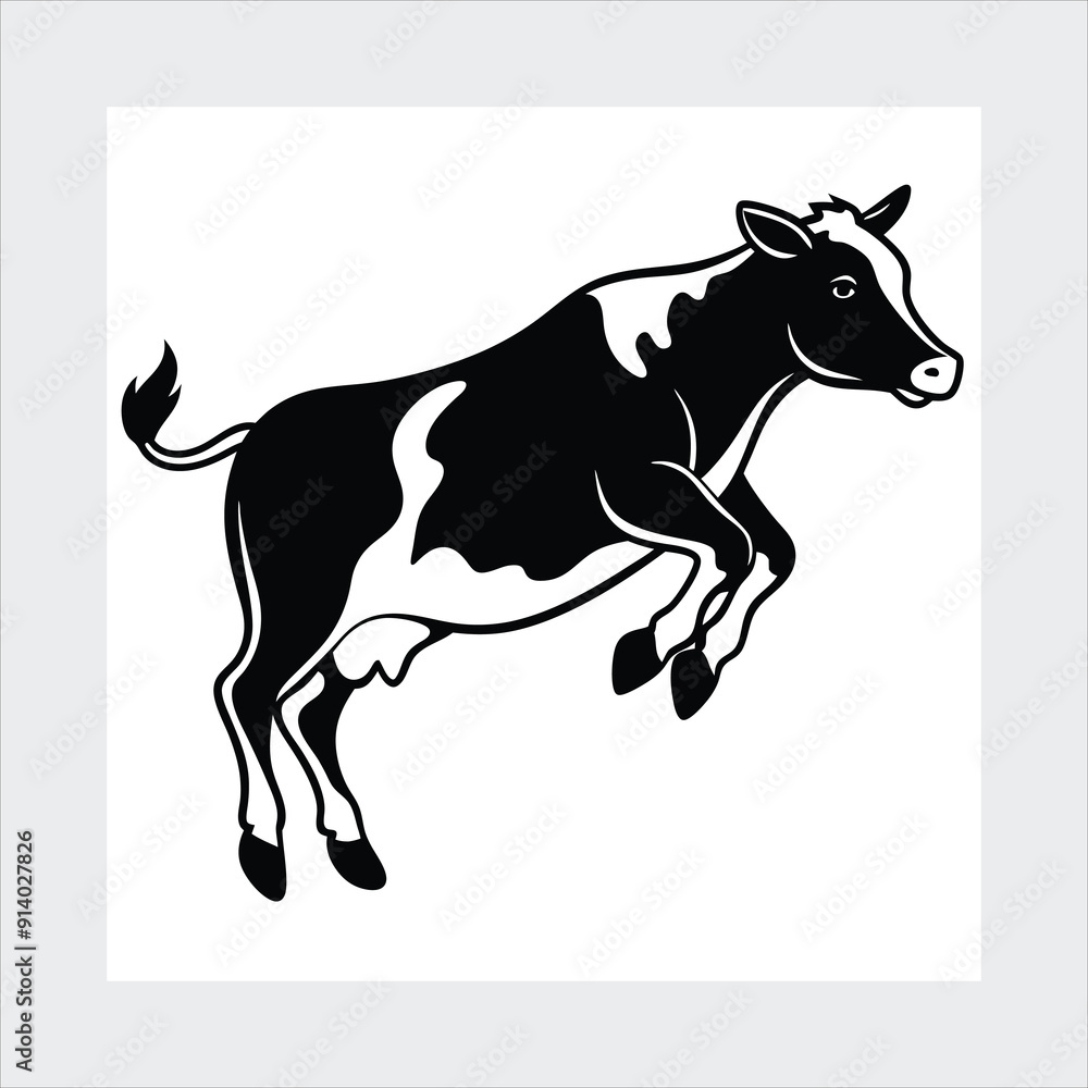Fototapeta premium A cow is jumping vector illustration 