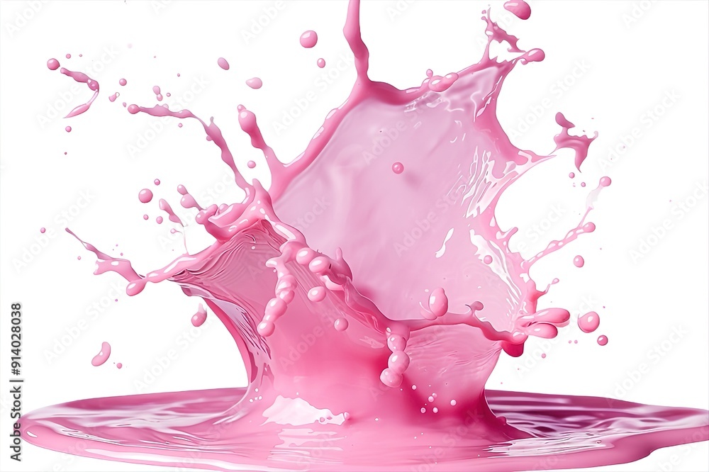 Pink colored liquid cream splashing on light clean background, Close-up of isolated face cream or skin care fluid Pink colored liquid cream splashing on light clean background, Close-up of isolated face cream or skin care fluid