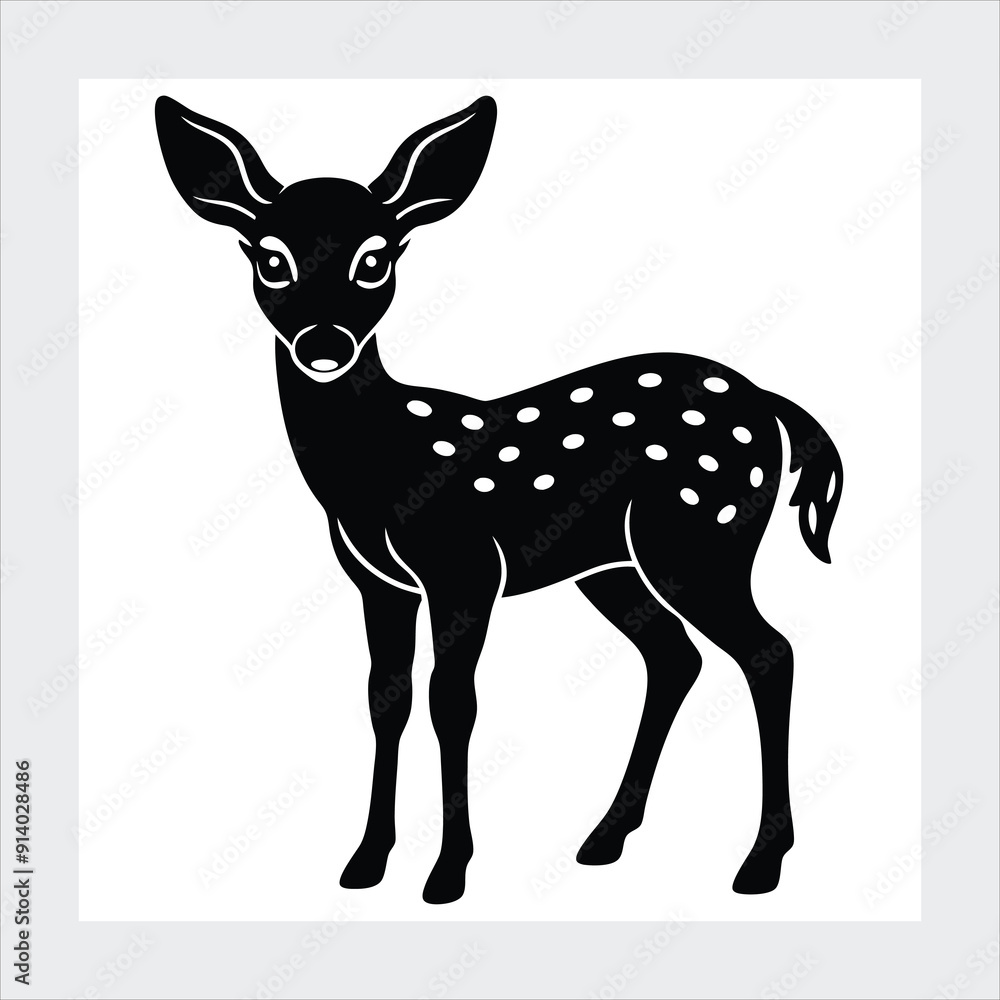 A fawn vector illustration icon. A fawn vector illustration icon.