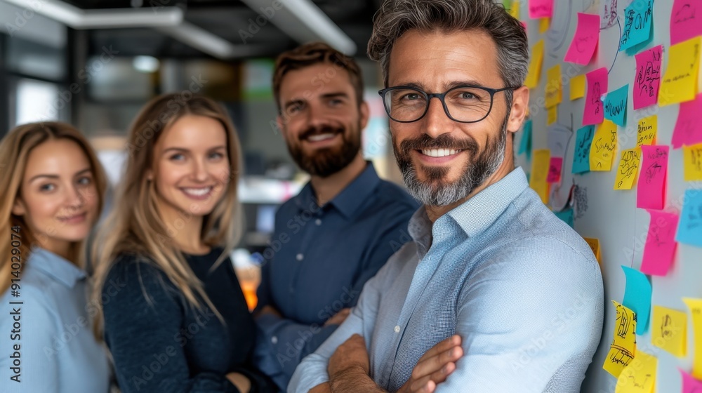 A diverse group of professionals smiling confidently A diverse group of professionals smiling confidently