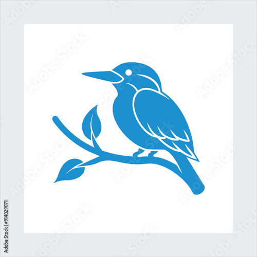 A kingfisher bird vector illustration.