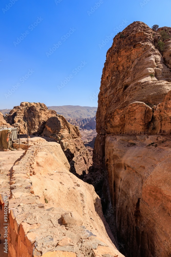 Fototapeta premium Landscapes in the Wadi Musa desert in Jordan near Petra