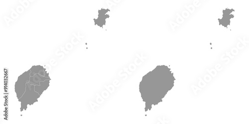 Sao Tome and Principe map with administrative divisions. Vector illustration.