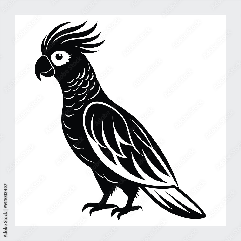 Fototapeta premium Black cockatoo vector illustration