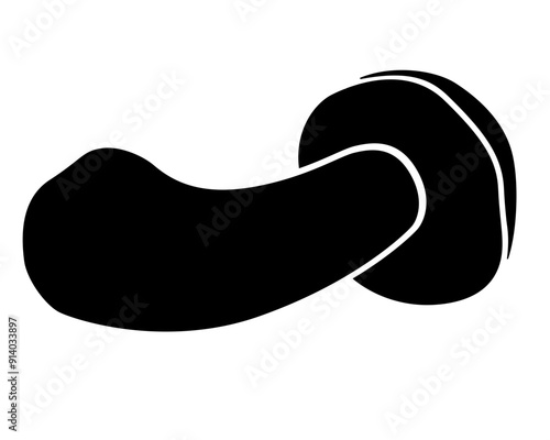 Penny bun, edible wild mushroom - vector silhouette picture for logo or pictogram. Boletus edulis, Сep, penny bun - delicacy mushroom for icon or sign	