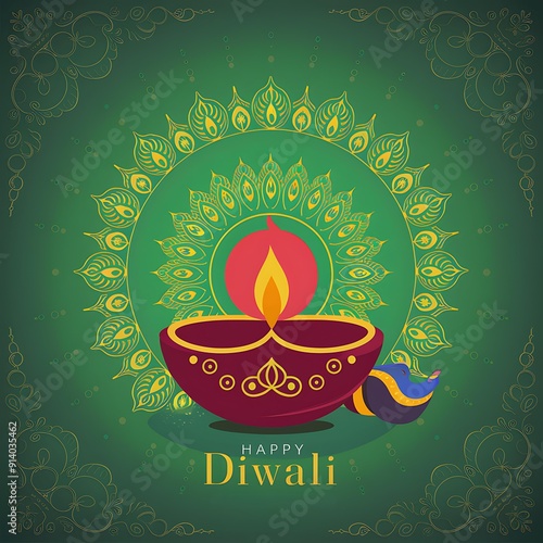 Wallpaper Mural happy diwali indian festival decorative beautiful template Torontodigital.ca