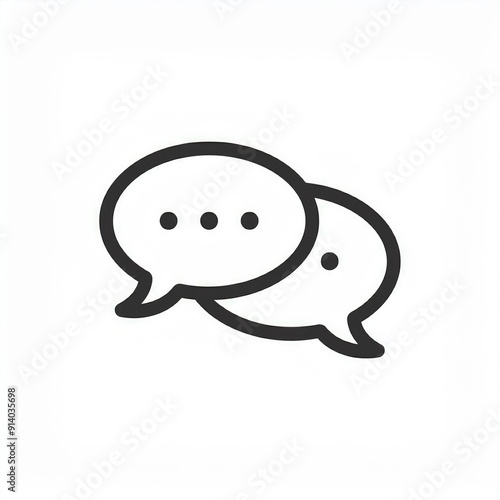 speech bubbles black icon isolated on white