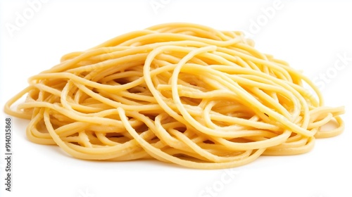 pile of spaghetti, italian pasta on white background