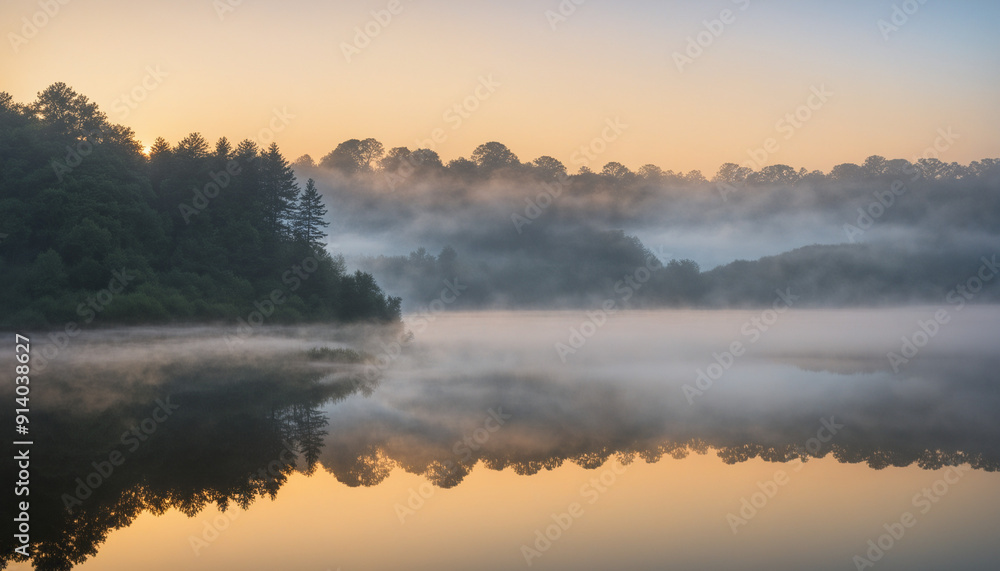 Obraz premium sunrise over the river background