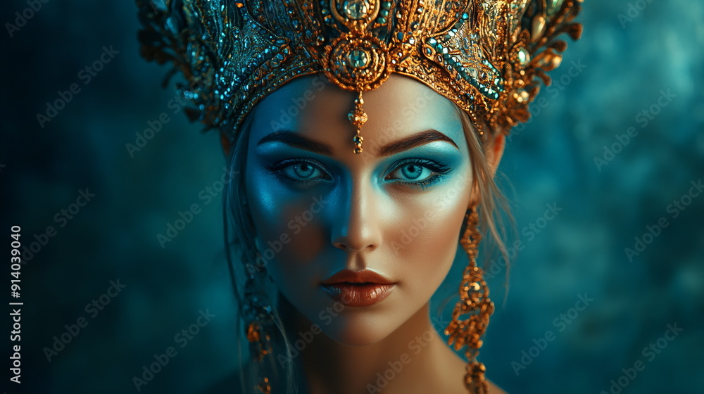 portrait of a blue-skinned princess portrait of a blue-skinned princess