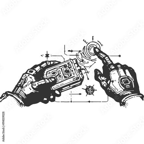 Unsettling Evolution Vintage Illustration Vector