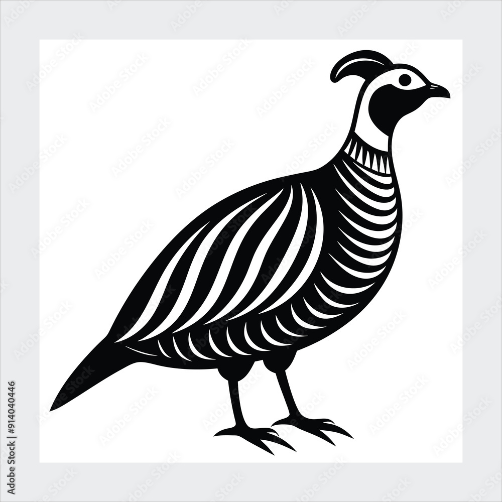Fototapeta premium Chukar silhouette vector illustration.