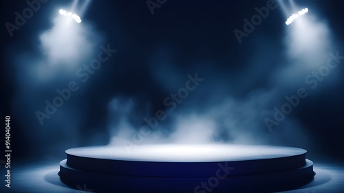 Indigo podium smoke spotlight stage 