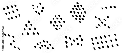 筆タッチの点のカラフルなあしらいセット