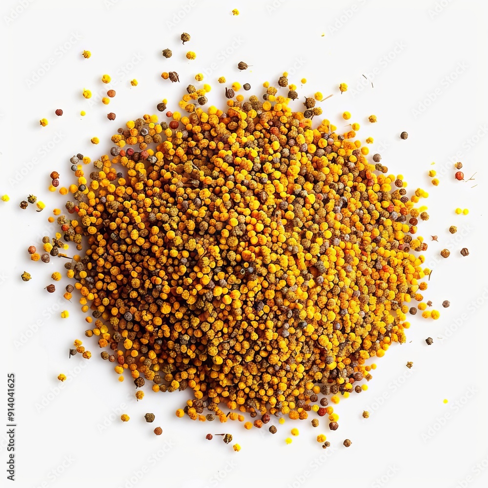 Pile of Bee Pollen on White Background