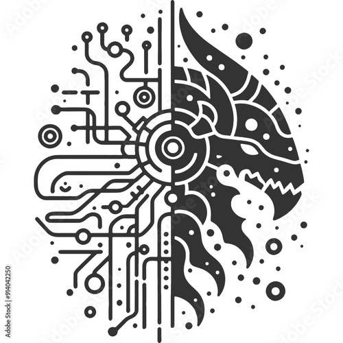 Gears of Gloom Vintage Illustration Vector