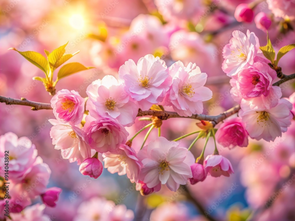 Delicate pink petals of blooming sakura flowers unfurl against a soft spring background, symbolizing the fleeting beauty of Japanese culture in a serene atmosphere. Delicate pink petals of blooming sakura flowers unfurl against a soft spring background, symbolizing the fleeting beauty of Japanese culture in a serene atmosphere.