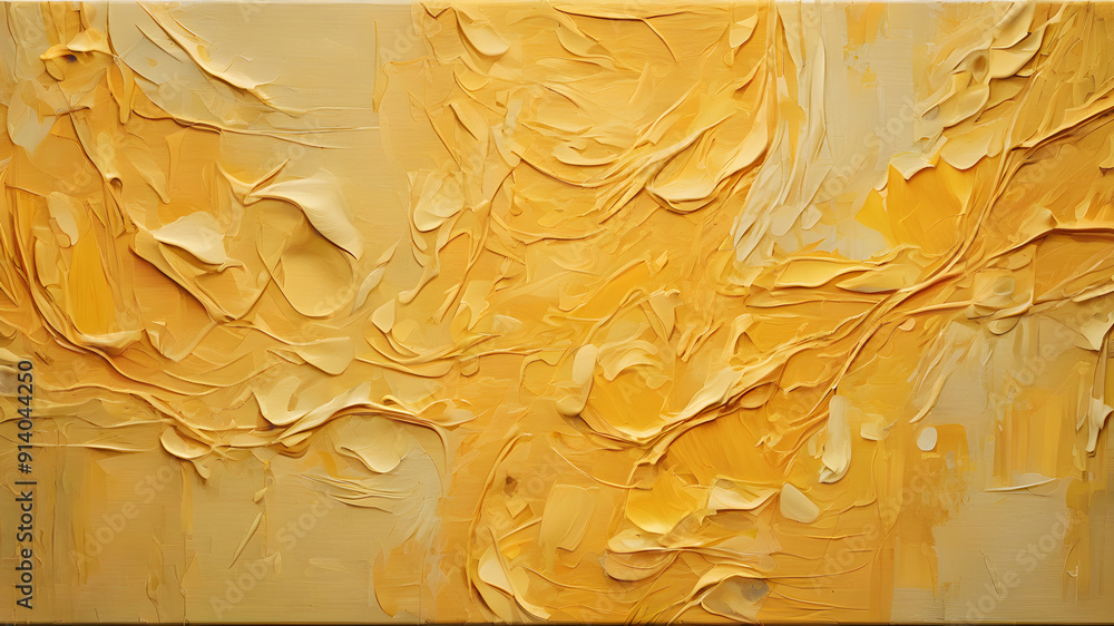 Yellow canvas pattern, oil paint texture, background texture, authentic painting look. Generative AI Yellow canvas pattern, oil paint texture, background texture, authentic painting look. Generative AI