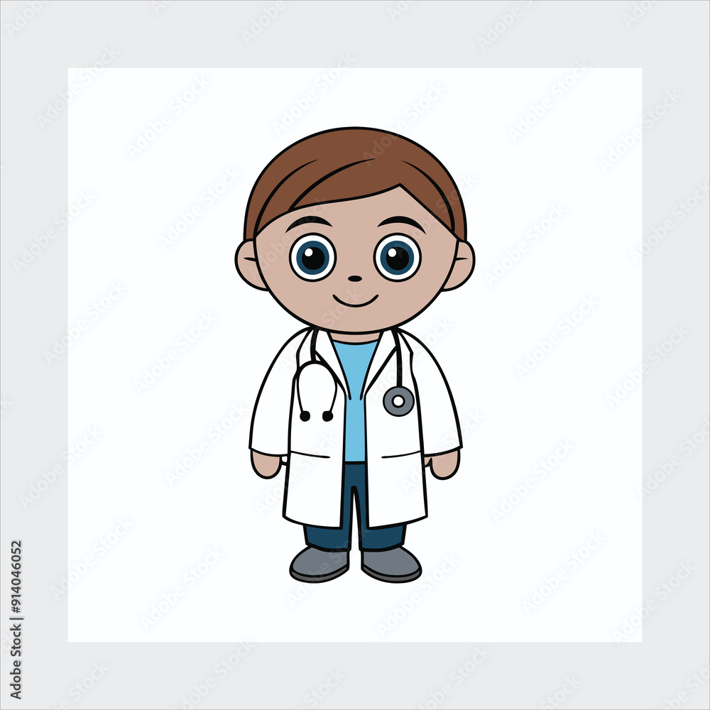 Fototapeta premium Doctor standing vector illustration