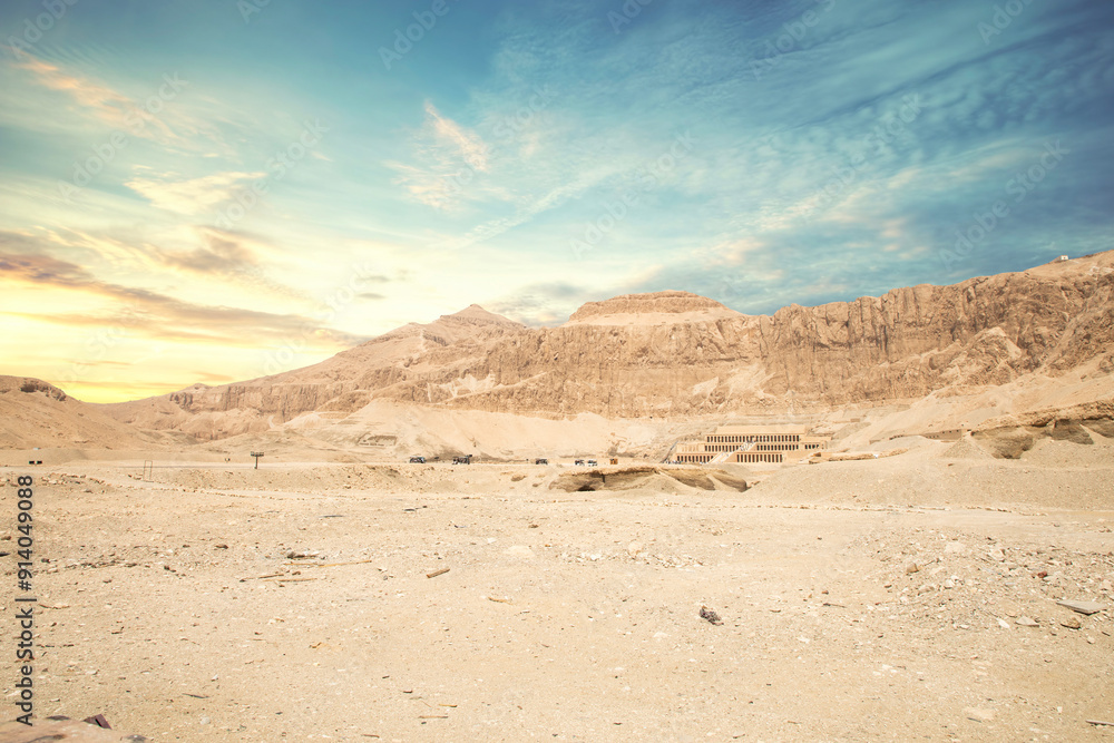 Beautiful view of the ancient temple of Hatshepsut in Luxor, Egypt