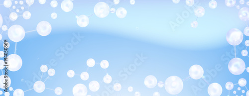 Hyaluronic acid and Niacinamide hair and skin solutions ad, blue collagen serum drop with cosmetic advertising background ready to use, illustration vector.