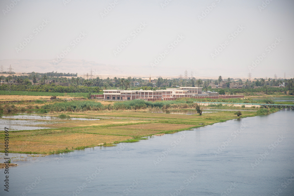 Beautiful view of Nile river and landscape in Luxor, Egypt
