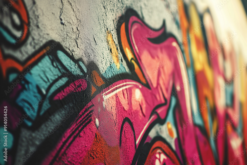 Colorful graffiti art on a wall, showcasing urban street culture and creativity. Colorful graffiti art on a wall, showcasing urban street culture and creativity.