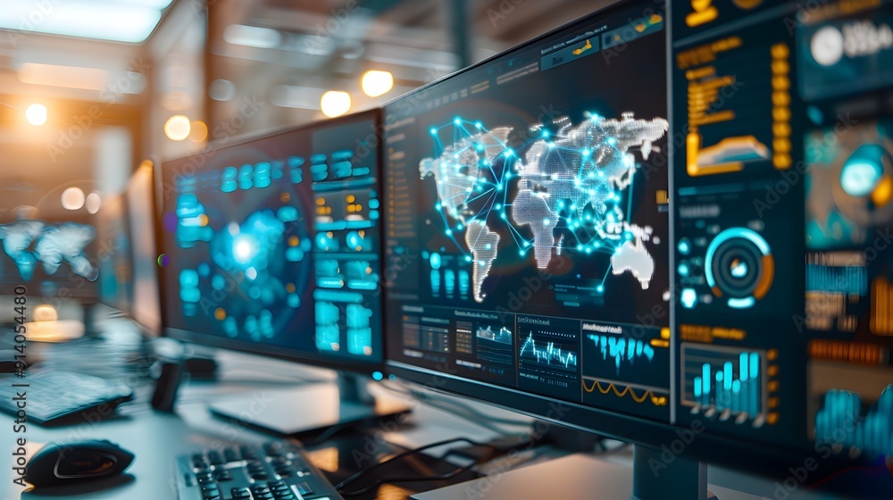 Global Network Monitoring and Data Analysis on Computer Screens. Global Network Monitoring and Data Analysis on Computer Screens.