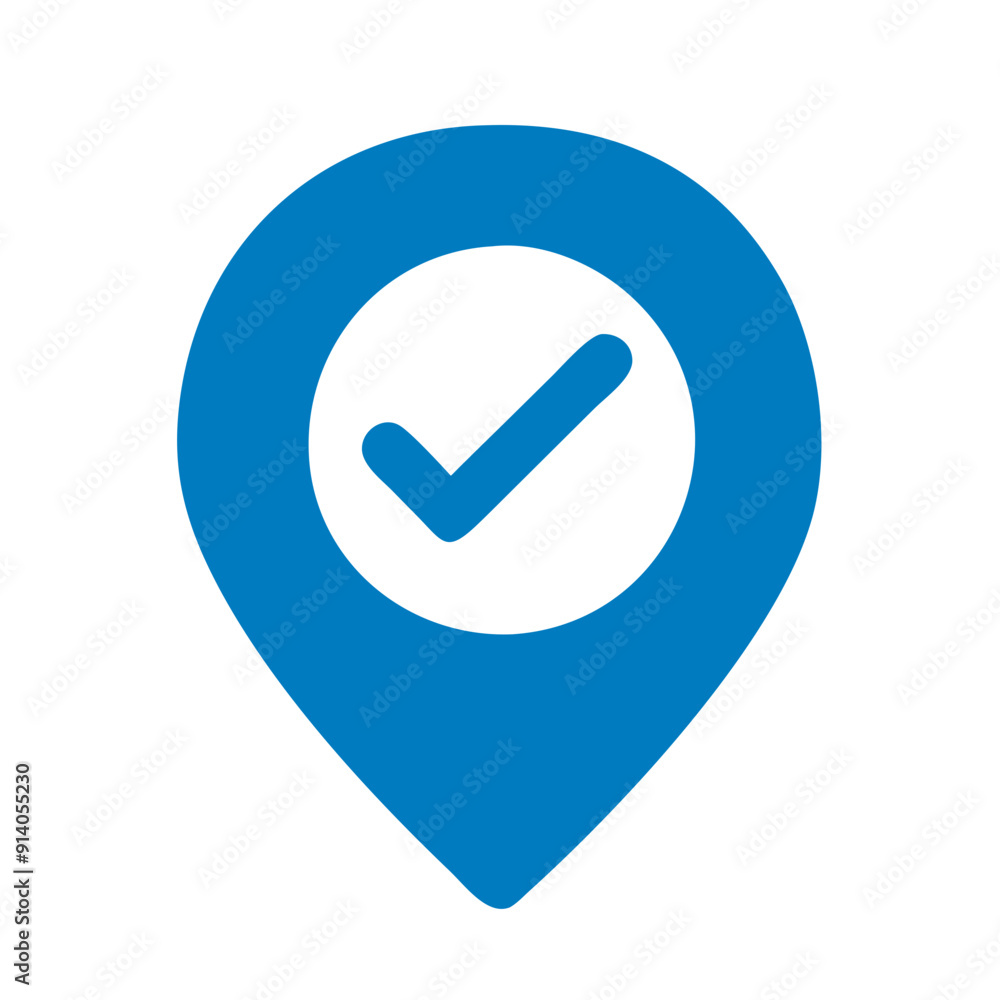 geopoint blue check mark icon on button