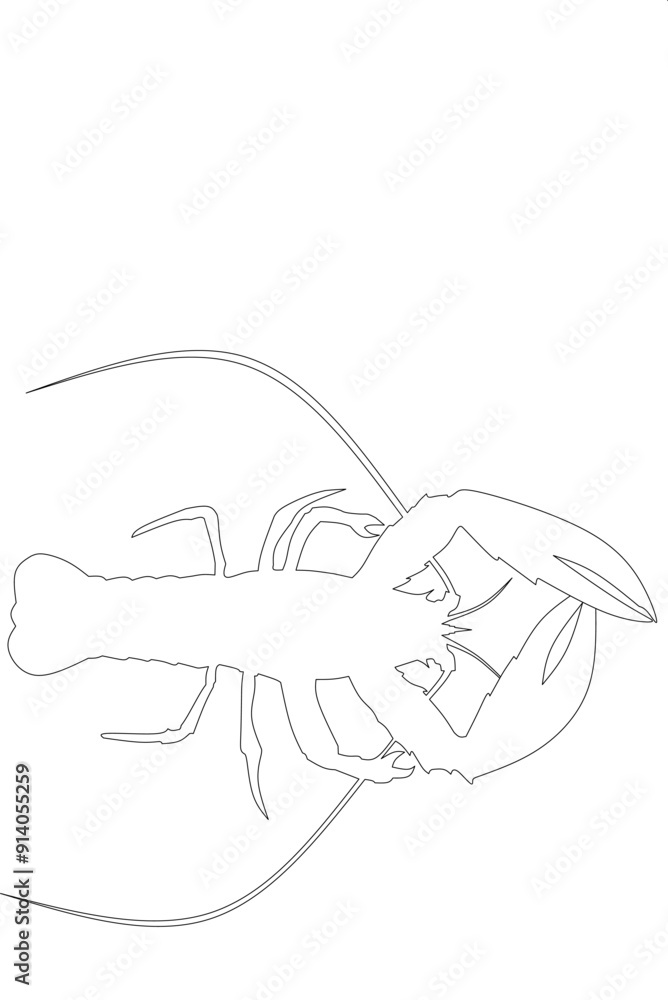 Lobster lineart design vector stock Lobster lineart design vector stock