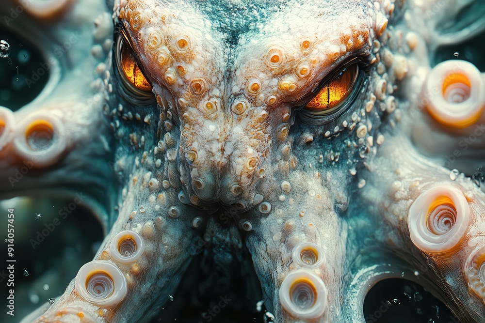 closeup of an alien creature with iridescent textured skin and ...