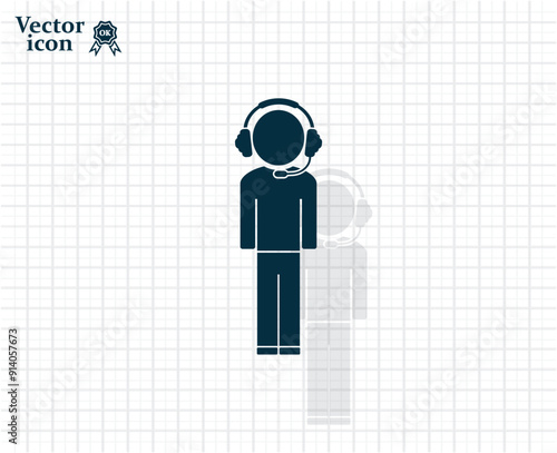 Dark colored vector icon with shadow on a light checkered background