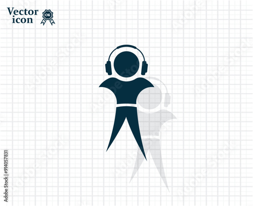 Dark colored vector icon with shadow on a light checkered background