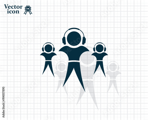 Dark colored vector icon with shadow on a light checkered background